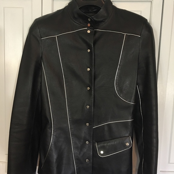 asymmetrical  black lambskin jacket XS - Picture 3 of 11